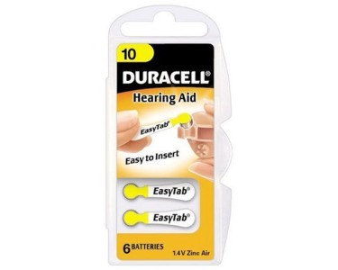 DURACELL size 10 Batterie per apparecchi acustici, blister da 6