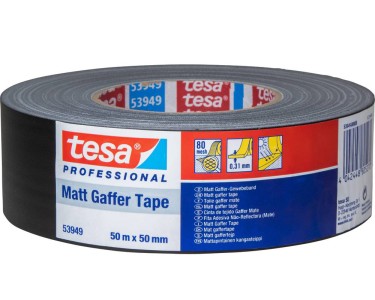 TESA 53949 Nastro Gaffa 50 mm x 50 metri, nero opaco