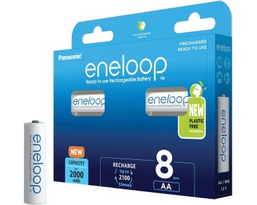 ENELOOP Batterie AA ricaricabili, 2000mAh, 2100 ricariche, bl. 8