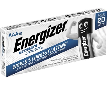 ENERGIZER Batteria al Litio Ultimate, 1,5 Volt AAA, 1260mAh, cf da 10 AAA