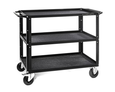 CONECARTS Large Cart, 3 shelves 925x605 mm, fabric mat, ø125 mm wheels