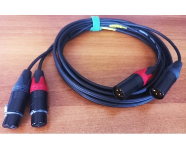 NAGRIT Cavo doppio CMK 422, 2 cavi affiancati 4mm, 2+2 XLR Maschio/Femmina