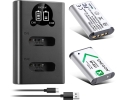 ENEGON NP-BX1, 2x Batteries 1300mAh with double charger kit