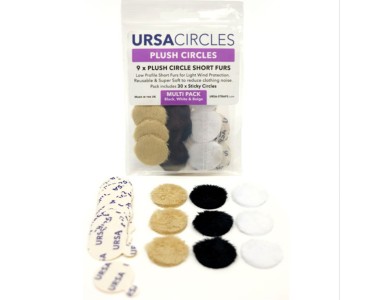 URSA Plush Circles Fur Circles Mini Windshields for Lav Mic, 9pcs, 4mm