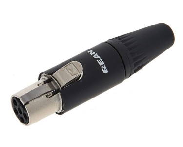 REAN TA5FC-B Connettore 5 pin Femmina, mini-XLR, contatti oro, nero