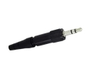 SENNHEISER Mini jack plug, 3-pole, black metal, screwable