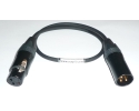 NAGRIT  Cordial microphone Cable, 2xNeutrik XLR M/F, black, gold, 45cm