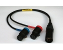 NAGRIT Y-Cable, XLR 5M to 2 Ambient Low Profile XLR-3F Low Profile