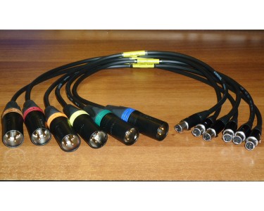 Assembled microphone cables with TA3 or TA5