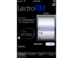 LectroRM app per controllo remoto Lectrosonics SM