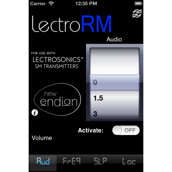 LectroRM app per controllo remoto Lectrosonics SM