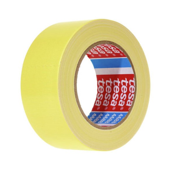 TESA 4688 Nastro telato e plastificato, 50mm x 25m, Giallo