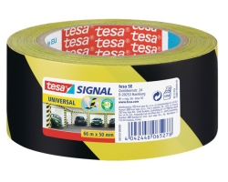TESA 58133/4 Hazard Tape 50mm 66mt, Yellow/Black or White/Redipes, Warning