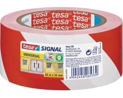 TESA 58133/4 Hazard Tape 50mm 66mt, Yellow/Black or White/Redipes, Warning