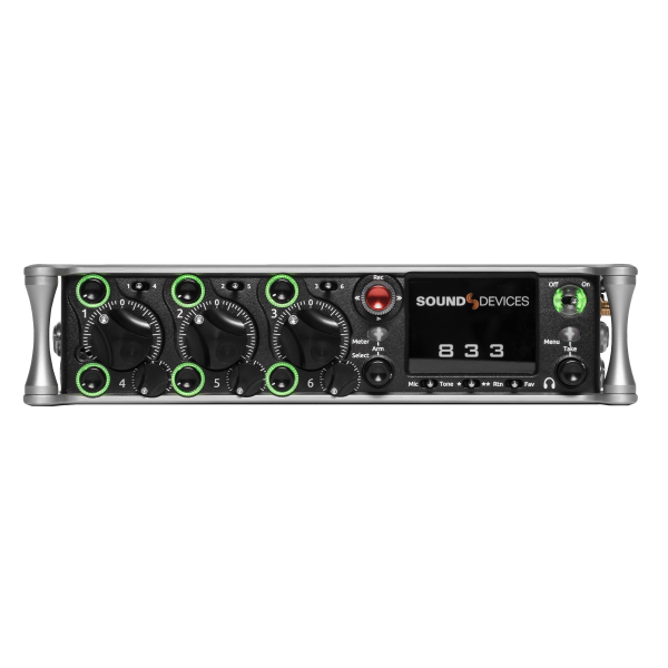 Sound Devices 833 12 track, 6 mic in Recorder Mixer