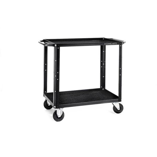 CONECARTS Small Cart, 2 shelves 806x506 mm, fabric mat, ø125 mm wheels