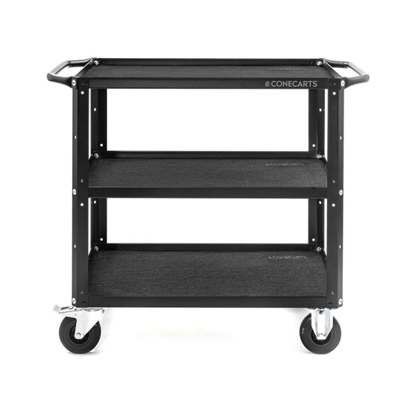 CONECARTS Small Cart, 3 shelves 806x506 mm, fabric mat, ø125 mm wheels