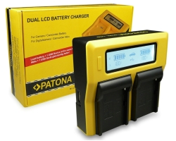 PATONA Kit, DUAL LCD Battery Charger plus 2x NP-F970 6600mAh batteries,74Wh