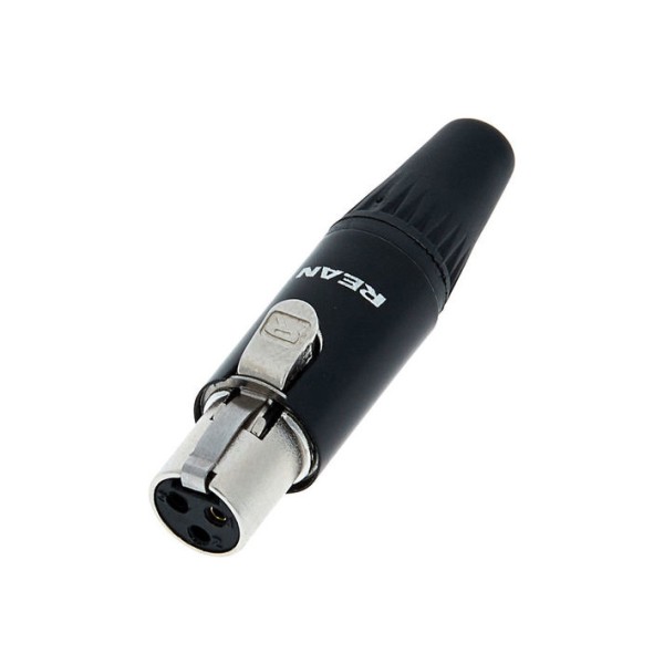 REAN TA3FC-B Connettore 3 pin Femmina, mini-XLR, contatti oro, nero