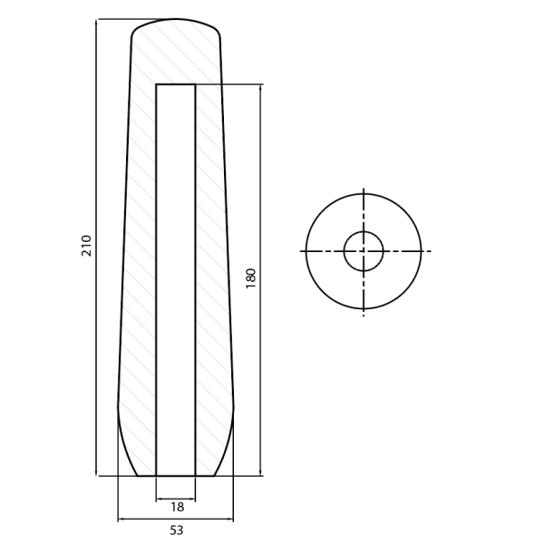 Schulze Brakel 7415 F Foam for shotgun mic, flocked, Hole dia 18mm