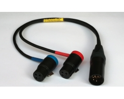 NAGRIT Y-Cable, XLR 5M to 2 Low Profile XLR-3F Low Profile