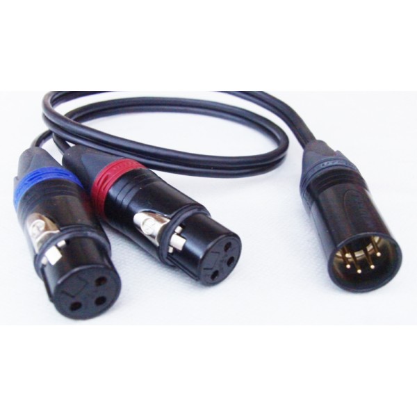 NAGRIT Cavo a Y da XLR 5M a 2 XLR 3F