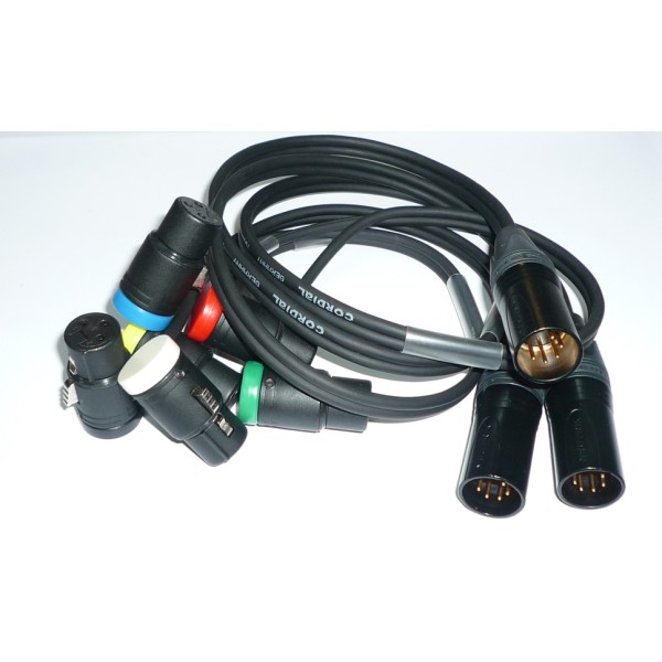 NAGRIT Y-Cable, XLR 5M to 2 Low Profile XLR-3F Low Profile