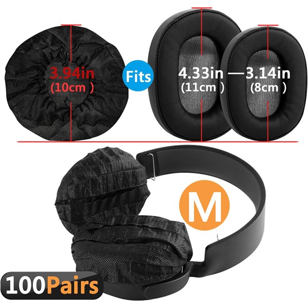 VARIE Protective Earpad Covers, Medium, for MDR7506 and similar, 100 pairs